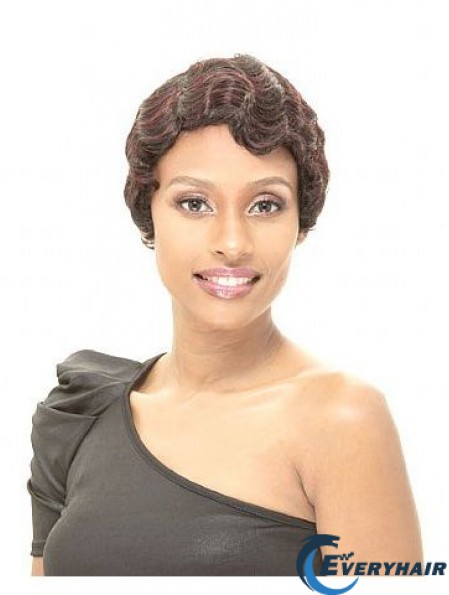 Short Brown Straight Layered Amazing African American Wigs