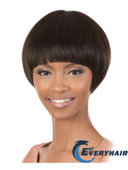 Short Brown Straight Bobs Cheapest African American Wigs