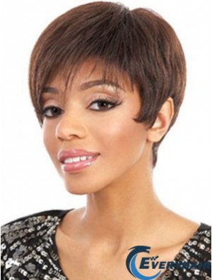 Short Auburn Straight Layered Cheapest African American Wigs