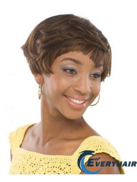 Short Brown Wavy Boycuts Incredible African American Wigs