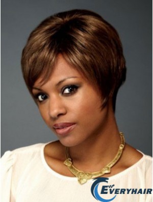 Straight Layered Chin Length Brown Soft Lace Front Wigs