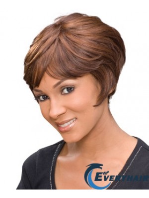 Short Auburn Wavy Layered Discount African American Wigs