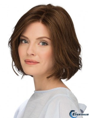 Beautiful 10 inch Chin Length Natural Brown Wavy Bob Wigs