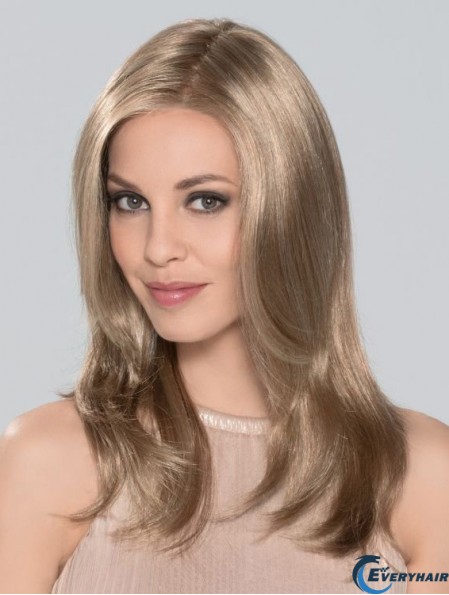 Without Bangs Monofilament 16 inch Straight Blonde Long Wigs