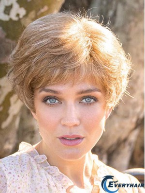 Blonde 8 inch Boycuts Short Sassy Monofilament Wigs