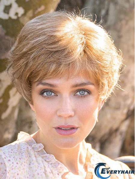 Blonde 8 inch Boycuts Short Sassy Monofilament Wigs