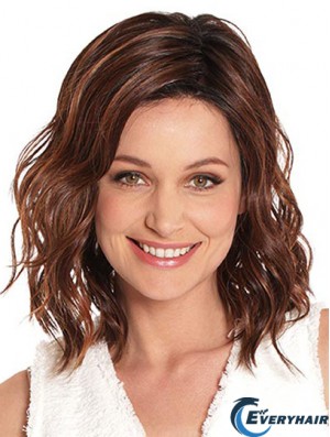 Auburn 14 inch Without Bangs Shoulder Length Top Monofilament Wigs