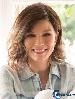 Brown Shoulder Length Curly Layered 12 inch Good Medium Wigs