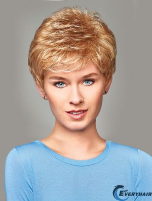 Buy Synthetic With Capless Short Length Blonde Color