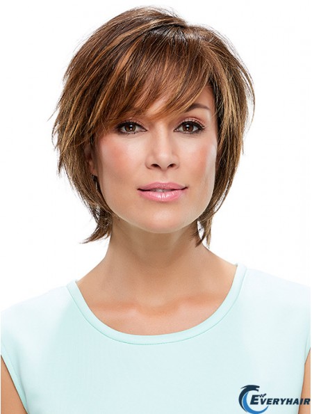 Layered Synthetic Brown 10 inch Straight Synthetic Lace Front