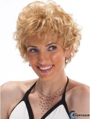 Capless Blonde 8 inch Cropped Boycuts Synthetic Wigs