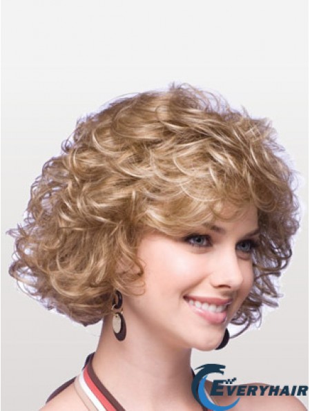 Synthetic Cheap Wigs With Capless Layered Cuts Chin Length Blonde Color