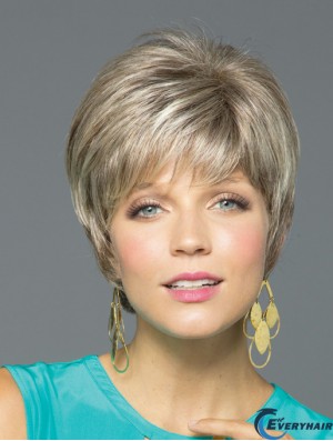 Synthetic Lace Front Wigs For White Women Monofilament Straight Style