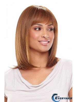 Auburn Shoulder Length Straight With Bangs 13 inch Fabulous Medium Wigs