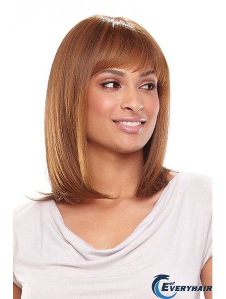 Auburn Shoulder Length Straight With Bangs 13 inch Fabulous Medium Wigs