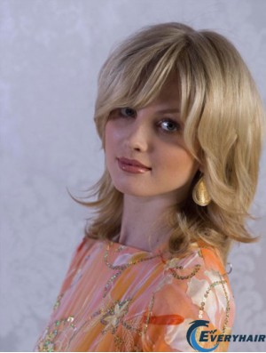 Layered Blonde 14 inch Shoulder Straight Full Lace Synthetic Wig