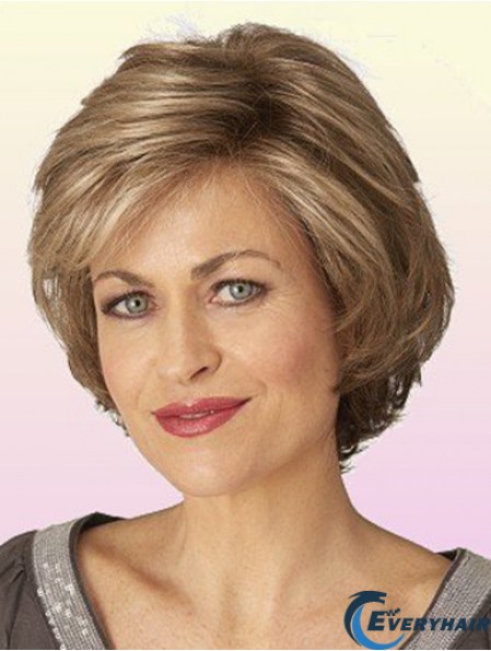 Cheapest Brown Chin Length Wavy Classic Lace Front Wigs