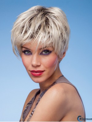 Straight Boycuts 5 inch Flexibility Synthetic Wigs