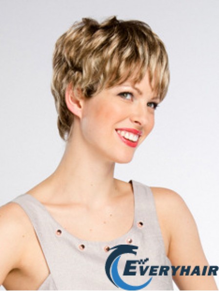 Short Wavy Monofilament Layered 8 inch Online Synthetic Wigs