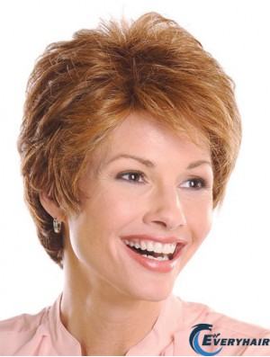 Top 5 inch Wavy Brown Layered Short Wigs