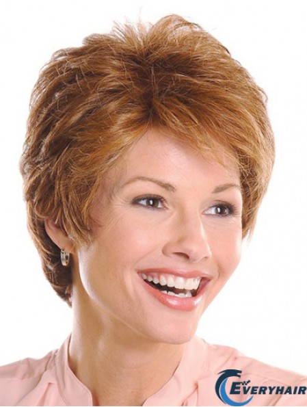 Top 5 inch Wavy Brown Layered Short Wigs