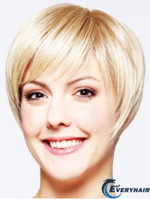 Hairstyles 8 inch Straight Blonde Layered Short Wigs