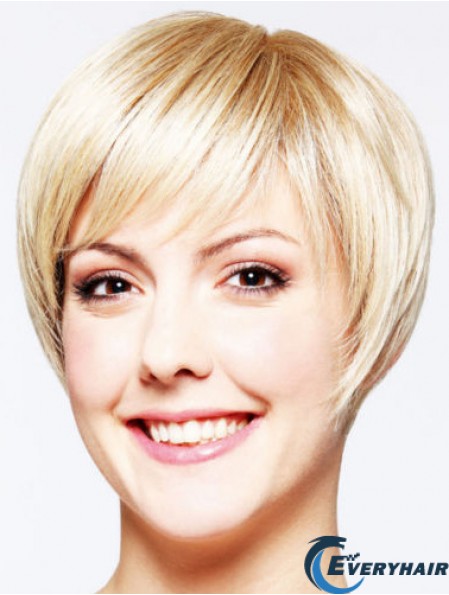 Hairstyles 8 inch Straight Blonde Layered Short Wigs