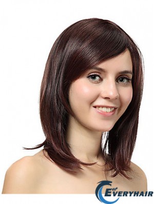 Shoulder Length Layered Straight Auburn Cheap Synthetic Wigs