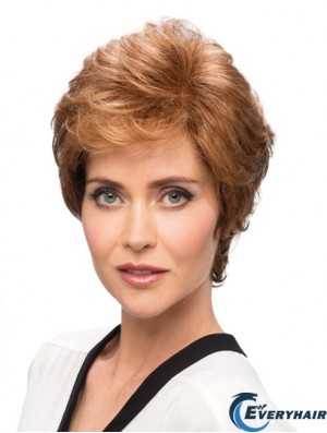 Ideal 7 inch Wavy Auburn Layered Short Wigs