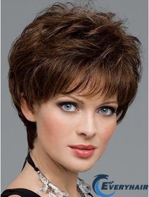Cutting A Synthetic Wig Boycuts Cropped Length Brown Color