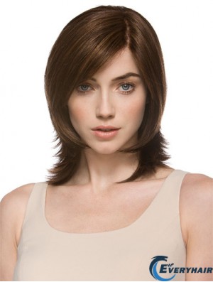 Modern Auburn Shoulder Length Layered Wavy Glueless Lace Front Wigs