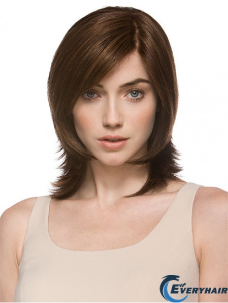 Modern Auburn Shoulder Length Layered Wavy Glueless Lace Front Wigs