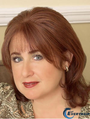 Great Auburn Shoulder Length Layered Wavy Glueless Lace Front Wigs