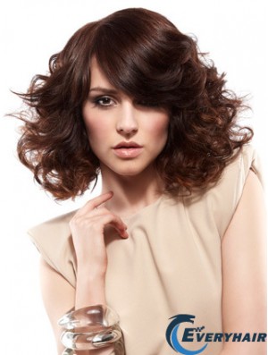 Curly Layered Shoulder Length Auburn Gorgeous Lace Front Wigs