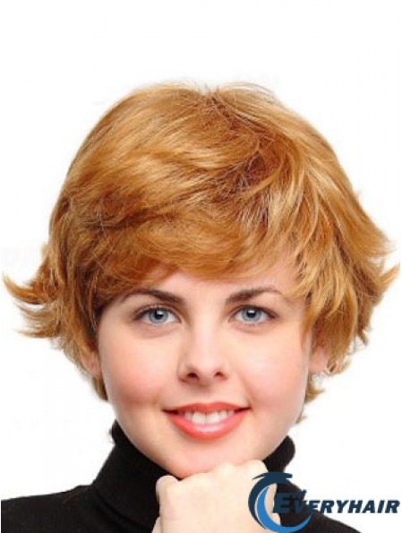 Cheapest Hair Synthetic Full Head UK With Capless Auburn Color