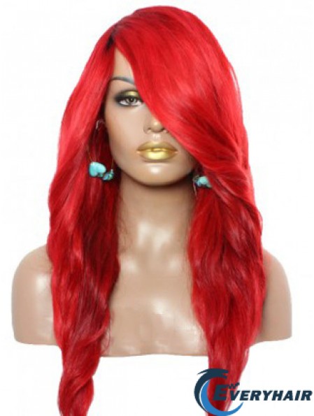 Wavy With Bangs Lace Front Amazing 22 inch Red Long Wigs