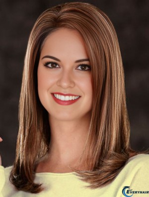 Straight Without Bangs Lace Front Amazing 17.5 inch Brown Long Wigs Straight Without Bangs Lace Front Amazing 17.5 inch Brown Long Wigs