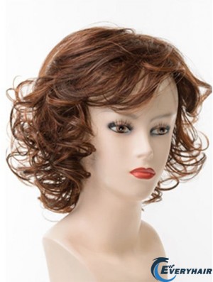 Chin Length Layered Curly Brown Best Synthetic Wigs