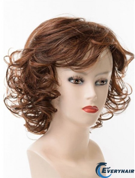 Chin Length Layered Curly Brown Best Synthetic Wigs