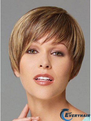 Cropped Boycuts Straight Blonde Designed Synthetic Wigs