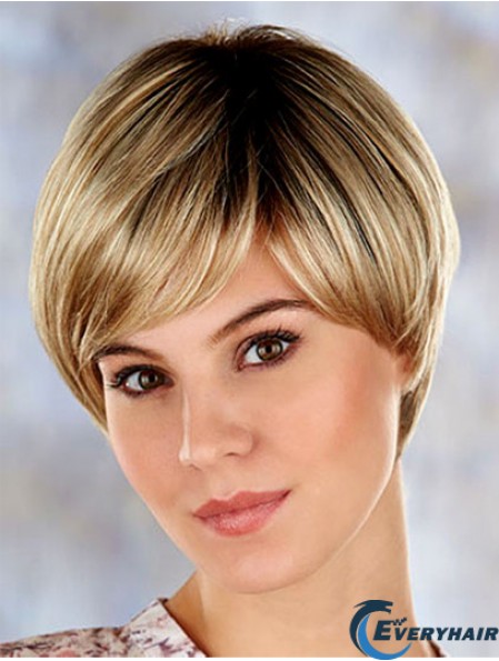 Sassy 7 inch Straight Blonde Layered Short Wigs