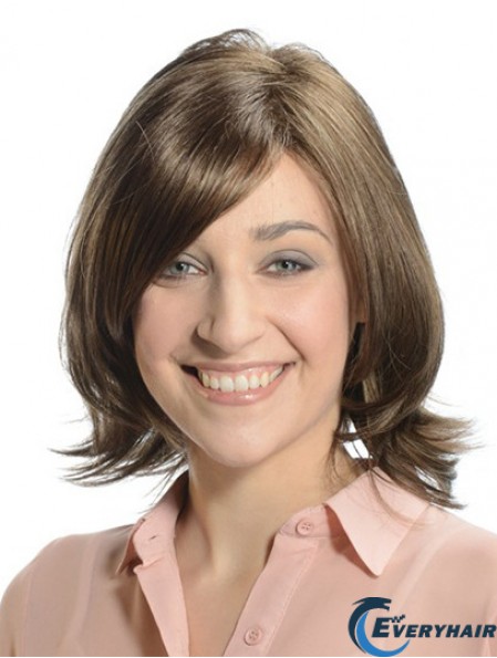 New Brown Chin Length Layered Wavy Glueless Lace Front Wigs