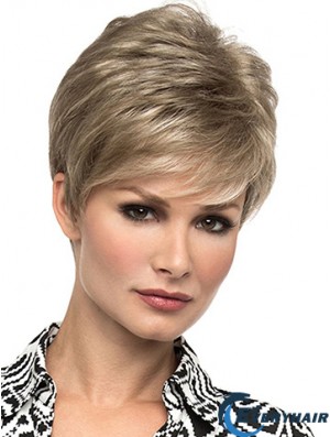 Affordable 6 inch Straight Blonde Boycuts Short Wigs