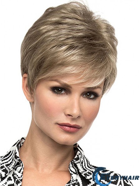 Affordable 6 inch Straight Blonde Boycuts Short Wigs