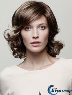 Classic Brown Wavy Chin Length 10 inch Top Medium Wigs