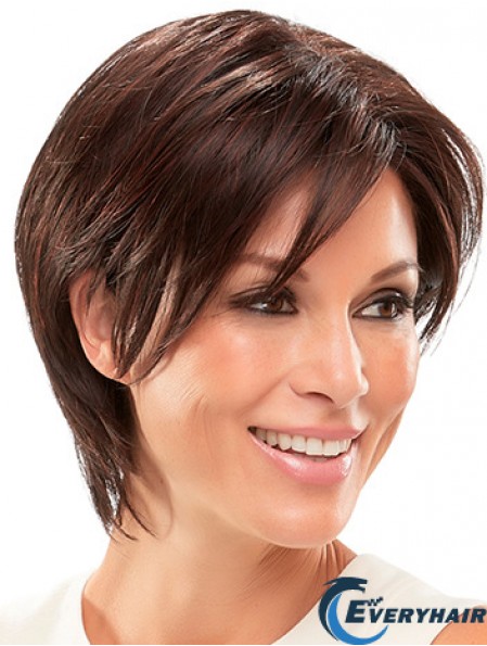 Straight Auburn Synthetic Layered 8 inch Short Wig