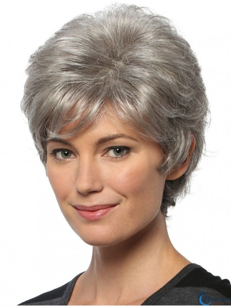 Great Short Wavy 8 inch Capless Cheap Grey Wigs