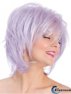 Great Capless Straight Lilac 8 inch Bobs Fashion Wig
