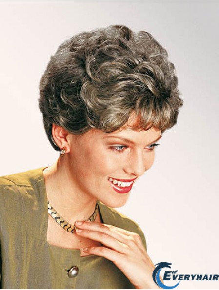Curly Grey 7 inch Classic Synthetic Lace Front Short Wig