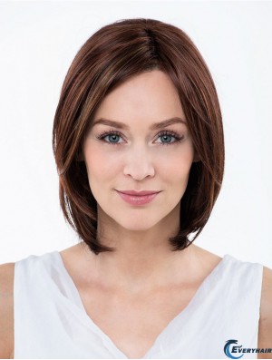 11 inch Straight Red Synthetic Shoulder Length Capless Wig Bobs